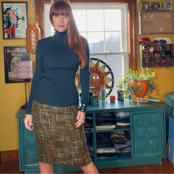 Deep Indigo Blue Turtleneck Top - Picture 12 of 17